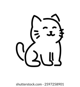 cat icon vector, line style icon