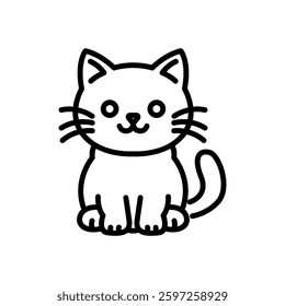 cat icon vector, line style icon