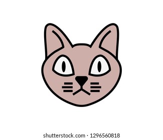 Cat icon vector linear fill style.