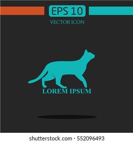 cat icon vector. on dark background.logo design.graphic image.