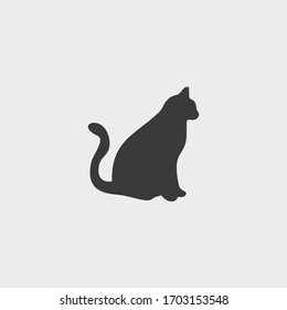 icono del gato. vector gato sobre fondo gris