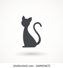 Cat icon vector on white background. Animal cat flat vector