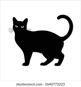  cat icon vector silhouette on white background.