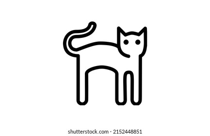 cat icon vector icon simple perfect pixel outline design with white background good for pet shop