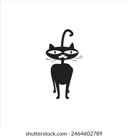 cat icon, vector, white background eps