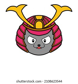 Cat icon wearing a samurai hat