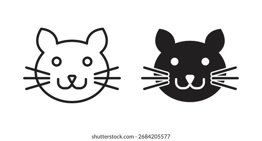 Cat icon for web designs. outline and clipart icons set