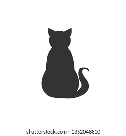 Cat Icon. Wildlife Silhouette Illustration As A Simple Vector Sign & Trendy Symbol for Design and Websites, Presentation or Mobile Application.