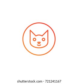Cat icon.gradient illustration isolated vector sign symbol
