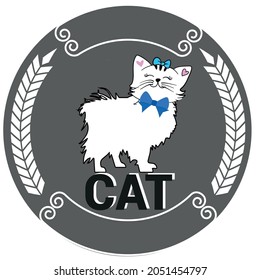  cat icon.logo vector.Easter Bunny.Can be used for or babies t-shirt design.Fashion print graphic.Cartoon animal illustration