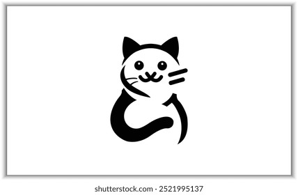 Katzensymbole-Sammlung. Kätzchen Emoji Symbole gesetzt. Schwarz und weiß einfache Umrisse Katzen Kopf Kätzchen Symbole