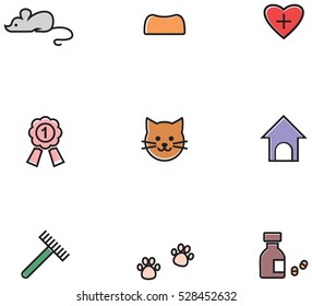 Cat icons in color