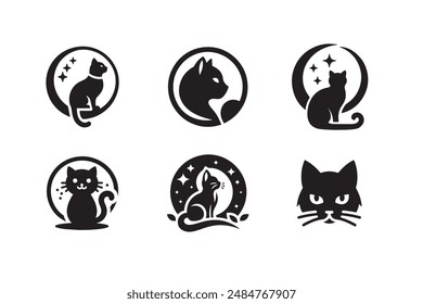 logo de iconos de gato con fondo blanco