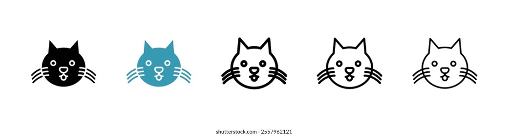 Cat icons pack in black and blue.