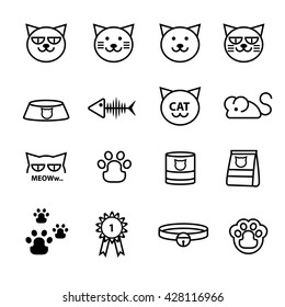 Cat icons set