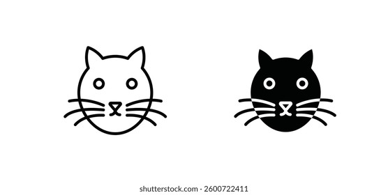 Cat icons set for apps and web ui designs. simple isolated graphics.