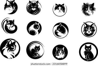 cat icons set 