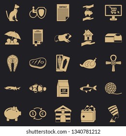 Cat icons set. Simple set of 25 cat vector icons for web for any design