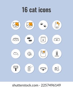 Cat-Symbole gesetzt. Vektorgrafik