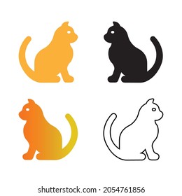 Cat icons of various colors. Great icons for web, computer, smartphone, animals etc.