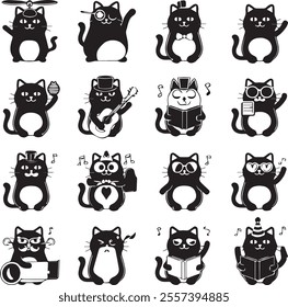  Cat Icons Vector  is a scalable, minimalist graphic representation of a cat 