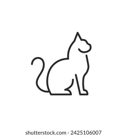 Cat icon.Simple line icon isolated on white background. Vector illustration