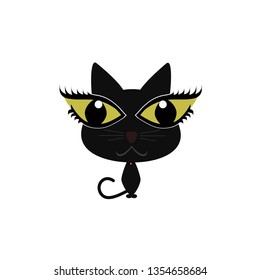 Cat icon,vector illustration. Flat design style. vector cat icon illustration isolated on White background, cat icon Eps10. cat icons graphic design vector symbols.