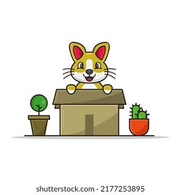 Cat illustrated in cartoon style