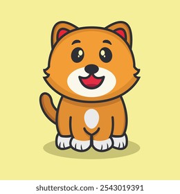 Gato ilustrado sobre fondo blanco