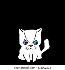 cat illustration cartoon vector fun art animal black design pet