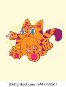 cat illustration design for sukajan is mean japan traditional cloth or t-shirt with digital hand drawn Embroidery Men T-shirts Summer Casual Short Sleeve Hip Hop T Shirt Streetwear