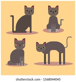 Cat Illustration Flat Design Vector