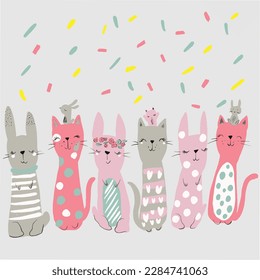 Cat illustration. Graphic and more