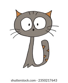 Cat illustration image. 
Hand drawn image artwork of a cat. 
Simple cute original logo.
Hand drawn vector illustration for posters, cards, t-shirts.