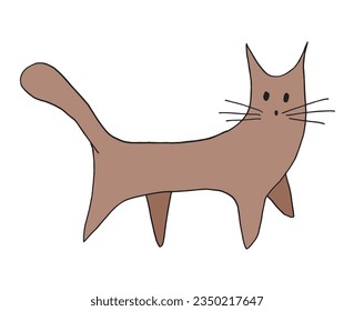 Cat illustration image. 
Hand drawn image artwork of a cat. 
Simple cute original logo.
Hand drawn vector illustration for posters, cards, t-shirts.