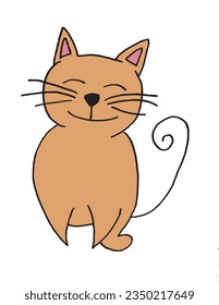 Cat illustration image. 
Hand drawn image artwork of a cat. 
Simple cute original logo.
Hand drawn vector illustration for posters, cards, t-shirts.