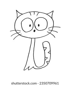 Cat illustration image. 
Hand drawn image artwork of a cat. 
Simple cute original logo.
Hand drawn vector illustration for posters, cards, t-shirts.