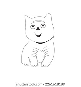 cat illustration for line art coloring page