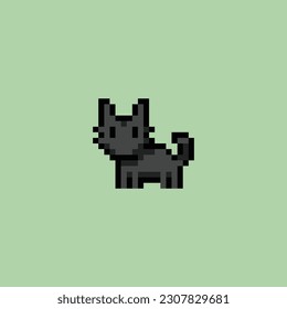 Cat illustration pixel art style with colorful color good for your project and game asset.