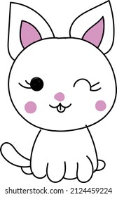 Cat illustration for print or use as poster, card, flyer or T Shirt