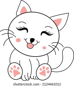 Cat illustration for print or use as poster, card, flyer or T Shirt