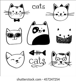 Cat illustration series, cats face