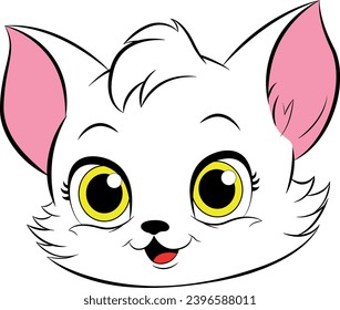 cat, illustration Vector cartoon character.