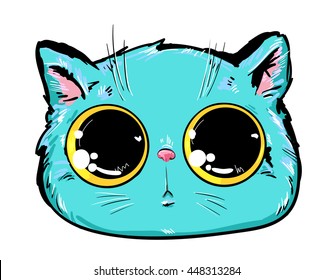 cat, illustration Vector cartoon character.
