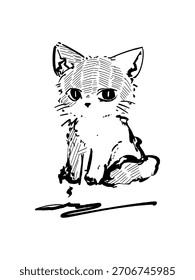 Katzenillustrationsvektor, Skizze doodle