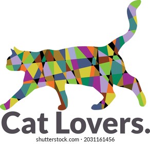 cat Illustration in WPAP Style. good for cat lover image. 