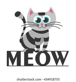 cat illustration,T-shirt Graphics,Black and white,cute cat graphic,vector cat pattern.Vector Illustration