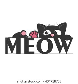 cat illustration,T-shirt Graphics,Black and white,cute cat graphic,vector cat pattern.Vector Illustration
