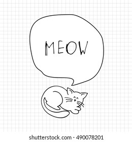 cat illustration,T-shirt Graphics,Black and white,cute cat graphic,vector cat pattern.Vector Illustration