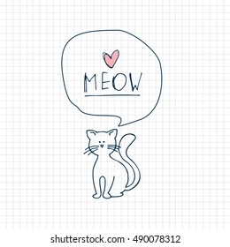 cat illustration,T-shirt Graphics,Black and white,cute cat graphic,vector cat pattern.Vector Illustration